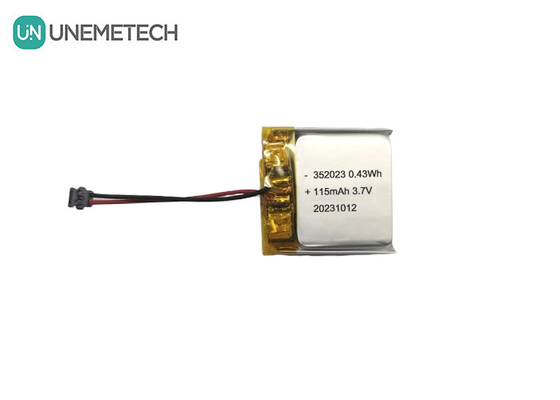 소매 재충전 가능한 리포 배터리 352023 3.7V 115mAh GPS 추적기 리소 이온 폴리머 배터리