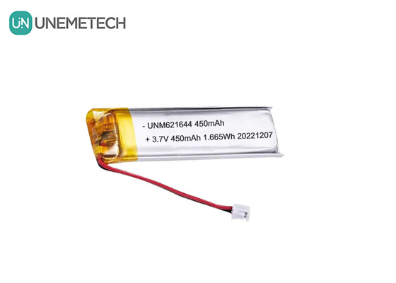 UNEMETECH 3.7V 450mAh 맞춤형 리포 재충전 배터리 621644 전자 펜