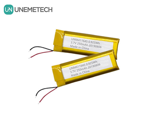 3.7V 250mAh 리-폴리머 배터리 411645 / POS 머신용 리포 재충전 배터리 팩