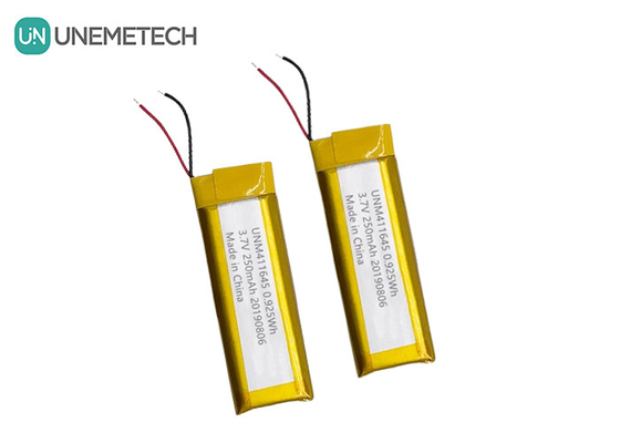 3.7V 250mAh 리-폴리머 배터리 411645 / POS 머신용 리포 재충전 배터리 팩
