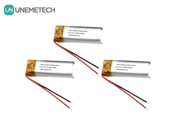 UNEMETECH 230mAh 리포 배터리 3.7V 리?? 폴리머 배터리 851228 원격 제어 펜