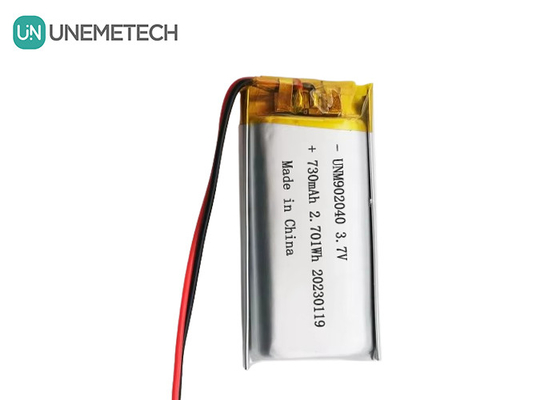 UL1642 인증서 재충전 가능한 리포 배터리 902040 3.7V 730mAh 모바일 장치