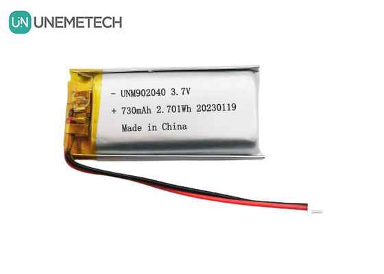 UL1642 인증서 재충전 가능한 리포 배터리 902040 3.7V 730mAh 모바일 장치