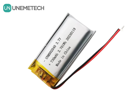 UL1642 인증서 재충전 가능한 리포 배터리 902040 3.7V 730mAh 모바일 장치