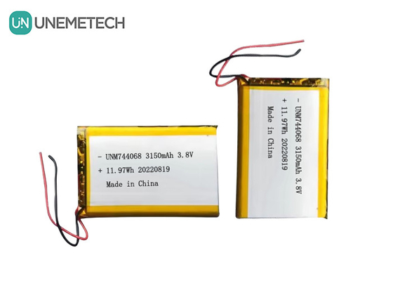 재충전 가능한 고전압 리포 배터리 3.8V 744068 3150mah 배터리 GPS 추적 시스템