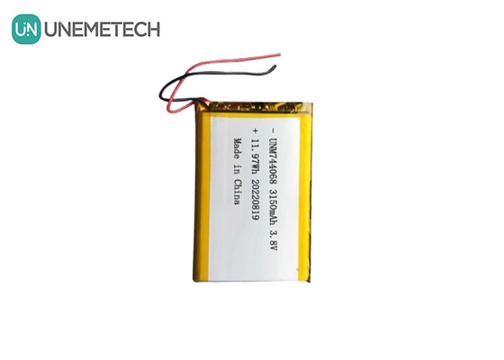 재충전 가능한 고전압 리포 배터리 3.8V 744068 3150mah 배터리 GPS 추적 시스템