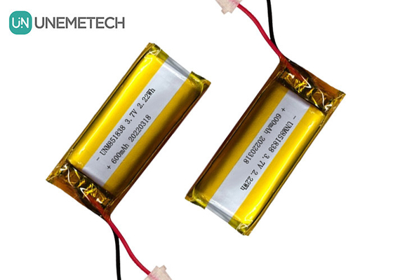 600mAh 맞춤형 은 리온 이온 배터리 / 851838 3.7V 착용 장치 리?? 이온 폴리머 배터리