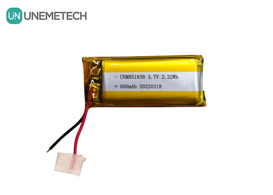600mAh 맞춤형 은 리온 이온 배터리 / 851838 3.7V 착용 장치 리?? 이온 폴리머 배터리