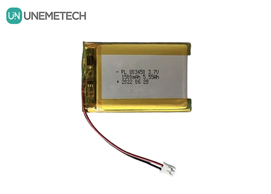 UNEMETECH 1.5A 재충전 가능한 리-폴리머 배터리 803450 / 3.7V 1500mAh 리?? 이온 폴리머 배터리