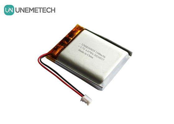 UNEMETECH 3.7V 1100mAh 리?? 폴리머 배터리 / 긴 주기가용 재충전 가능한 리포 배터리 103035
