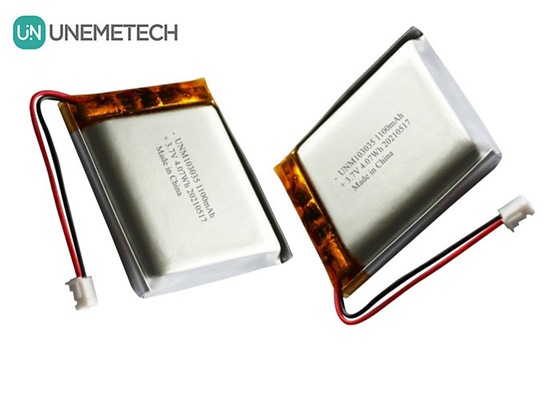 UNEMETECH 3.7V 1100mAh 리?? 폴리머 배터리 / 긴 주기가용 재충전 가능한 리포 배터리 103035