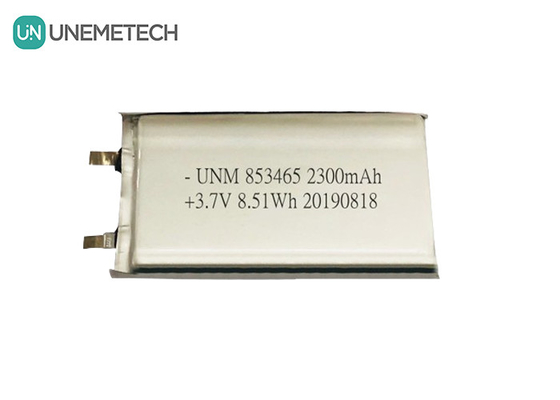 3.7V 2300mah 단일 셀 리?? 폴리머 배터리 팩 853465 의료 장비에 대한 IEC62133