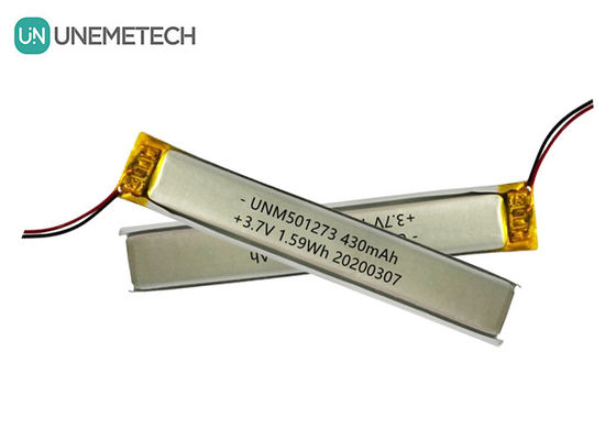 5.0*12.0*73.0mm 리?? 폴리머 배터리 / 3.7V 430mAh 501273 블루투스 장치용 얇은 리포 배터리