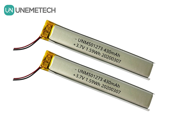 5.0*12.0*73.0mm 리?? 폴리머 배터리 / 3.7V 430mAh 501273 블루투스 장치용 얇은 리포 배터리
