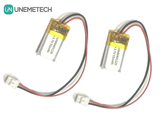 401120 3.7V 55mAh 맞춤형 리포 배터리 / 헤드폰 리포 배터리