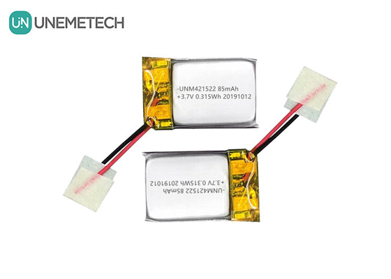 85mAh 3.7V 소형 리?? 폴리머 배터리 421522 PCM 및 납 유선으로 재충전