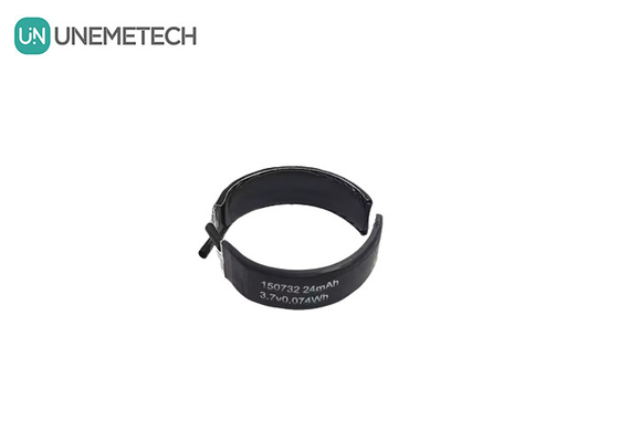 3.7V 구부러진 리포 배터리 150732 분 용량 22mAh 특수 모양 리포 배터리 단일 셀