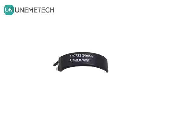 3.7V 구부러진 리포 배터리 150732 분 용량 22mAh 특수 모양 리포 배터리 단일 셀