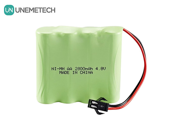 4.8V 니켈-메탈 하이드 배터리 2800mAh 재충전 가능한 AA 배터리 팩