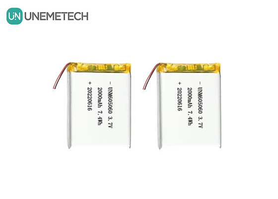 UNEMETECH 605060 2000mAh 폴리머 리?? 배터리 3.7V 미용 기기 재충전 배터리