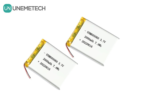 UNEMETECH 605060 2000mAh 폴리머 리?? 배터리 3.7V 미용 기기 재충전 배터리