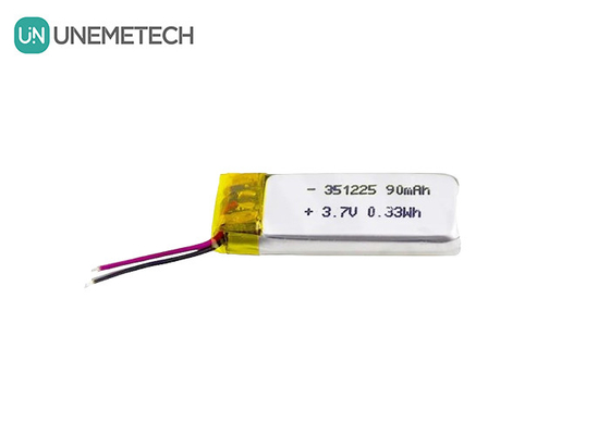351225 폴리머 리온 이온 배터리 3.7V 90mAh 재충전 가능한 초 얇은 리온 폴리머 배터리