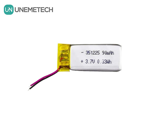 351225 폴리머 리온 이온 배터리 3.7V 90mAh 재충전 가능한 초 얇은 리온 폴리머 배터리