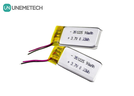 351225 폴리머 리온 이온 배터리 3.7V 90mAh 재충전 가능한 초 얇은 리온 폴리머 배터리
