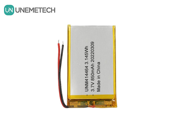 3.7V 850mAh 재충전 가능한 리포 배터리 414464 테이블 램프용 주머니 배터리