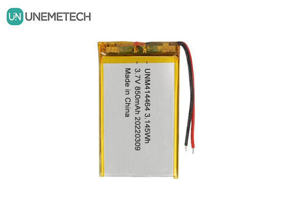 3.7V 850mAh 재충전 가능한 리포 배터리 414464 테이블 램프용 주머니 배터리