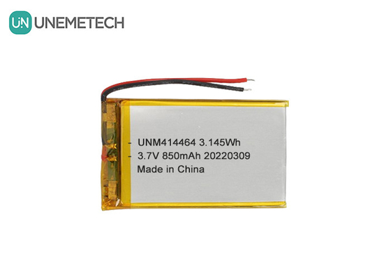3.7V 850mAh 재충전 가능한 리포 배터리 414464 테이블 램프용 주머니 배터리