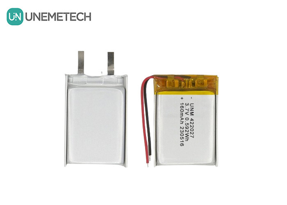 블루투스 헤드셋용 충전 가능한 고밀도 리포 배터리 3.7V 160mAh 422027