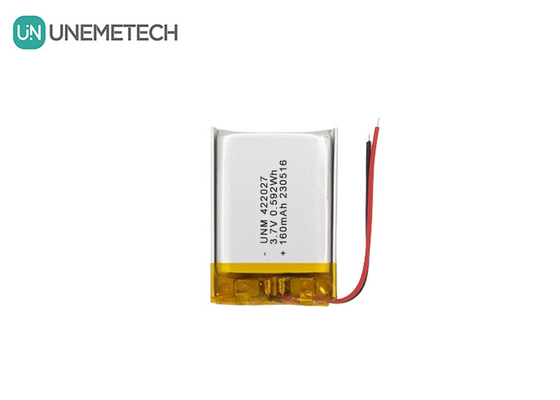 블루투스 헤드셋용 충전 가능한 고밀도 리포 배터리 3.7V 160mAh 422027