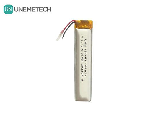 리포 3.7V 155mAh 재충전 가능한 폴리머 배터리 451458 무선 헤드셋용