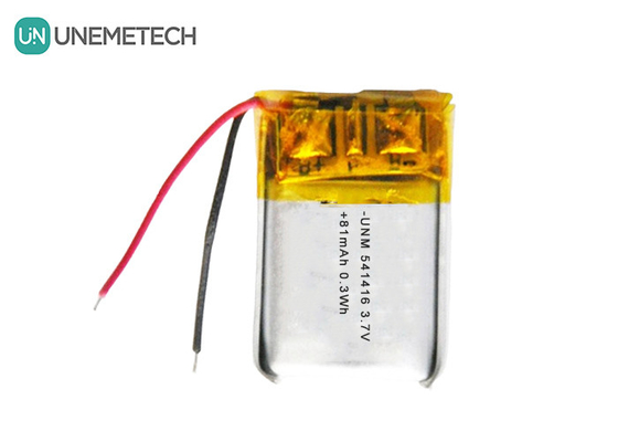 3.7V 리포 재충전 배터리 541416 81mAh 블루투스 헤드셋용 작은 리포 배터리