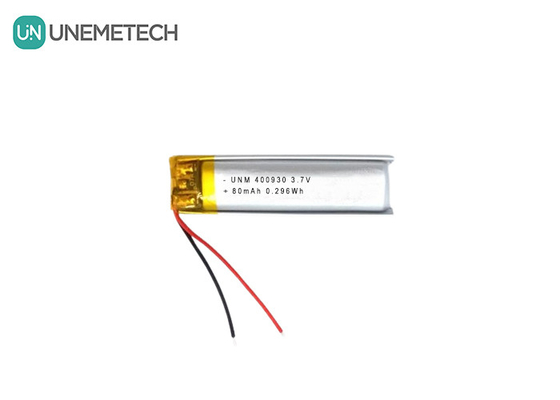 3.7V 80mAh 400930 사용자 지정 리?? 폴리머 배터리 전자 촛불용 저중량