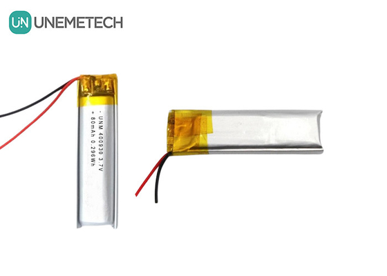 3.7V 80mAh 400930 사용자 지정 리?? 폴리머 배터리 전자 촛불용 저중량
