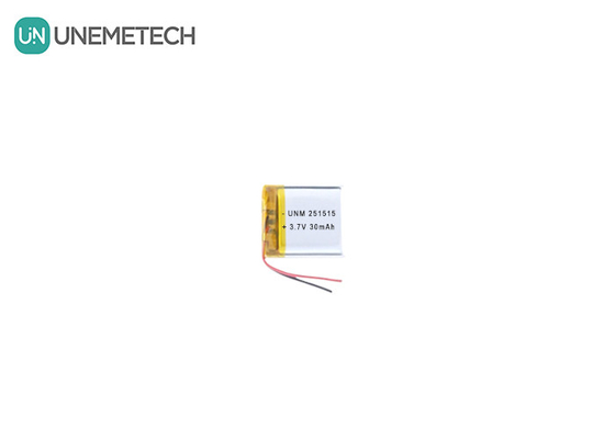 3.7V 30mAh 251515 소형 전자 온도 측정기용 소형 가벼운 리포 배터리