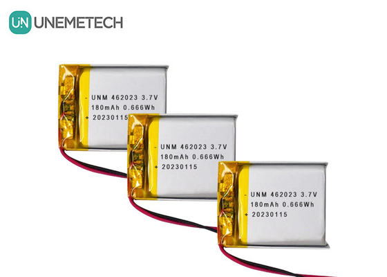 3.7V 180mAh 리이온 배터리 462023 전자 장난감용 리포 재충전 배터리 팩