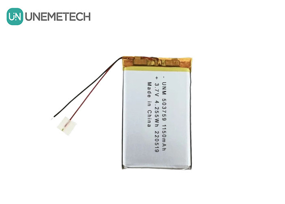 3.7V 1150mAh 503759 레코더용 맞춤형 리포 폴리머 재충전 배터리