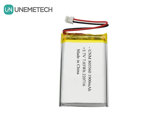 재충전 가능한 유연 리?? 폴리머 배터리 3.7V 1900mAh 803560 손전등