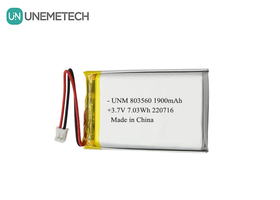 재충전 가능한 유연 리?? 폴리머 배터리 3.7V 1900mAh 803560 손전등