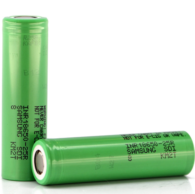 삼성 25R 18650 2500mAh 20A 배터리 3.6V 실린더 리?? 이온 셀 INR18650-25R
